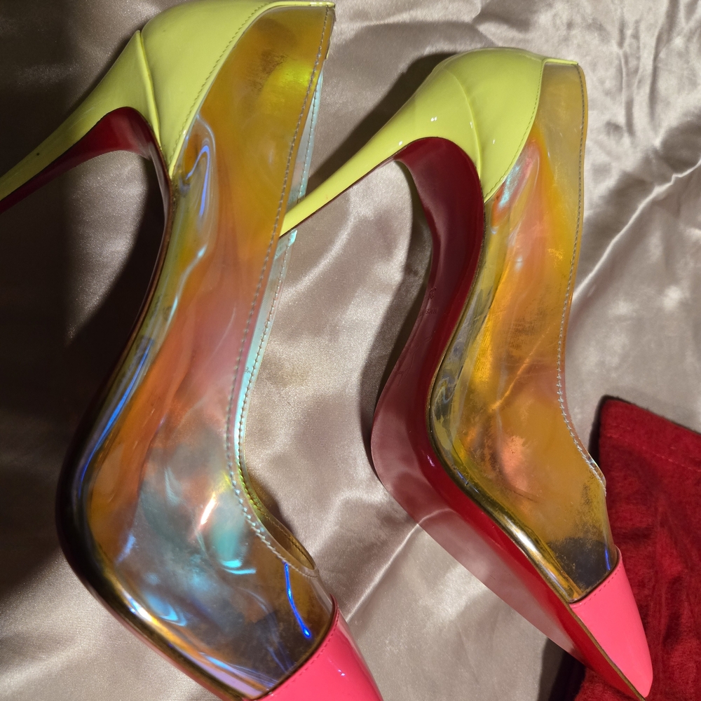 Vibrant Yellow and Pink Women's Heels